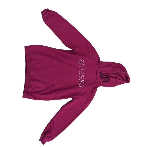 VINTAGE Stussy Hoodie Medium Burgandy - Picture 9 of 10